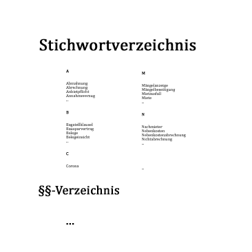 Bild: Stichwortverzeichnis